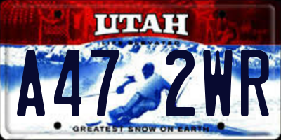 UT license plate A472WR