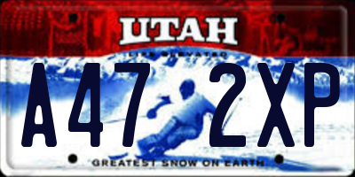 UT license plate A472XP