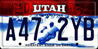 UT license plate A472YB