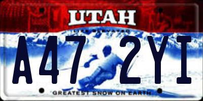 UT license plate A472YI
