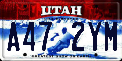 UT license plate A472YM