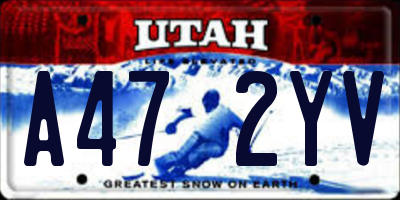 UT license plate A472YV
