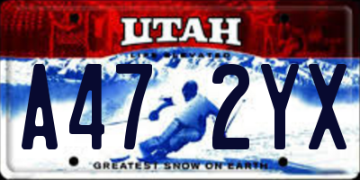 UT license plate A472YX