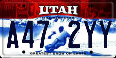 UT license plate A472YY