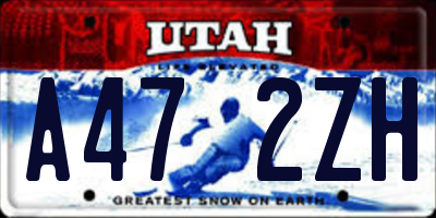 UT license plate A472ZH