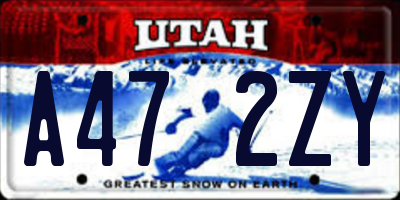UT license plate A472ZY