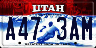 UT license plate A473AM