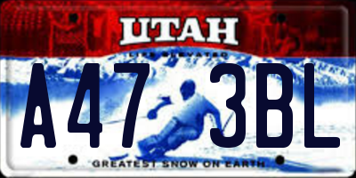 UT license plate A473BL