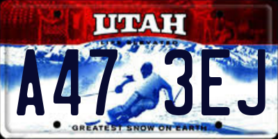 UT license plate A473EJ