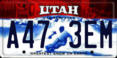 UT license plate A473EM