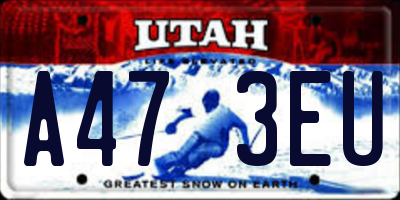 UT license plate A473EU