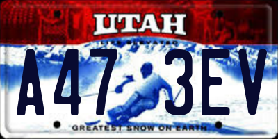 UT license plate A473EV
