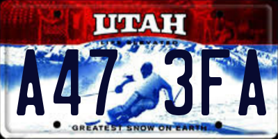 UT license plate A473FA