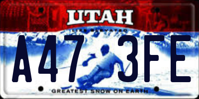 UT license plate A473FE