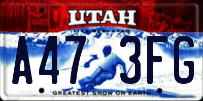 UT license plate A473FG