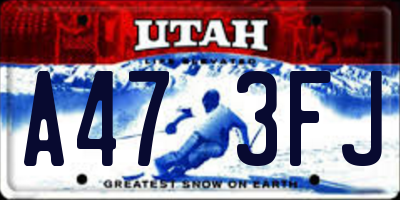 UT license plate A473FJ