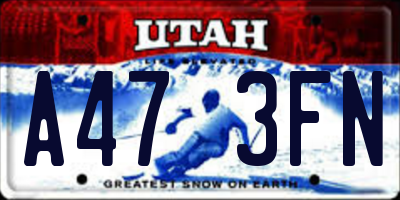 UT license plate A473FN