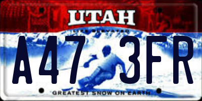 UT license plate A473FR
