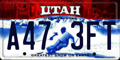 UT license plate A473FT