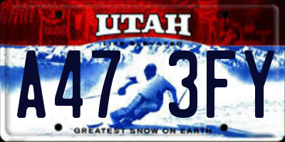 UT license plate A473FY