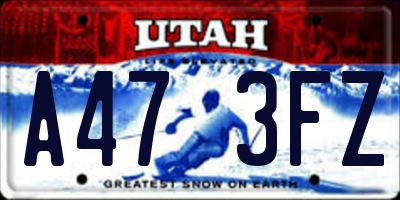 UT license plate A473FZ