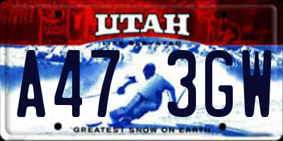 UT license plate A473GW