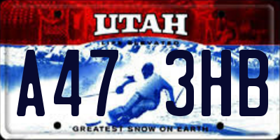 UT license plate A473HB