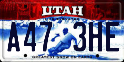 UT license plate A473HE