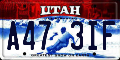 UT license plate A473IF