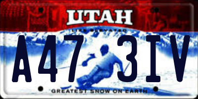 UT license plate A473IV