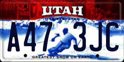 UT license plate A473JC
