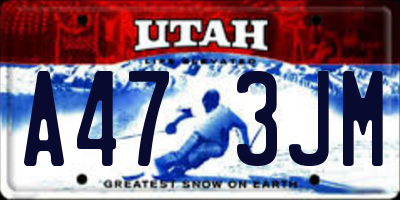 UT license plate A473JM