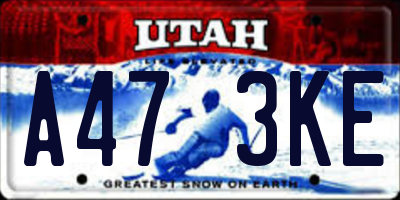 UT license plate A473KE