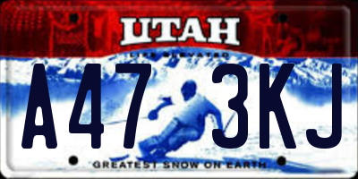 UT license plate A473KJ