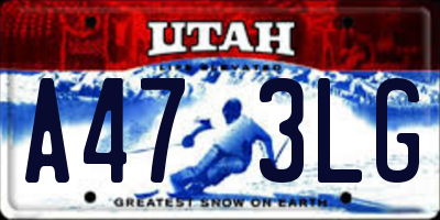 UT license plate A473LG