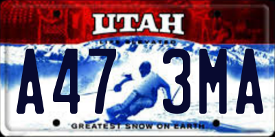 UT license plate A473MA