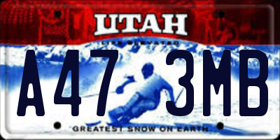 UT license plate A473MB