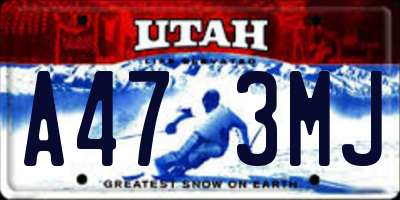 UT license plate A473MJ