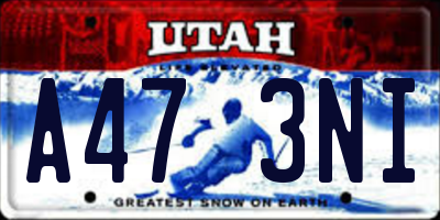 UT license plate A473NI