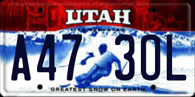 UT license plate A473OL