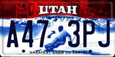 UT license plate A473PJ