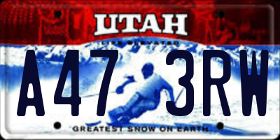 UT license plate A473RW