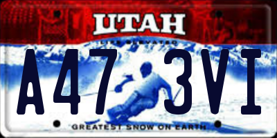 UT license plate A473VI