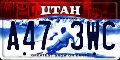 UT license plate A473WC