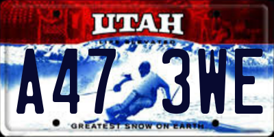 UT license plate A473WE