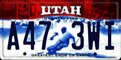 UT license plate A473WI