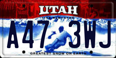 UT license plate A473WJ