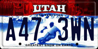 UT license plate A473WN