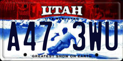UT license plate A473WU