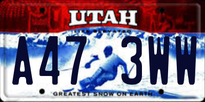 UT license plate A473WW